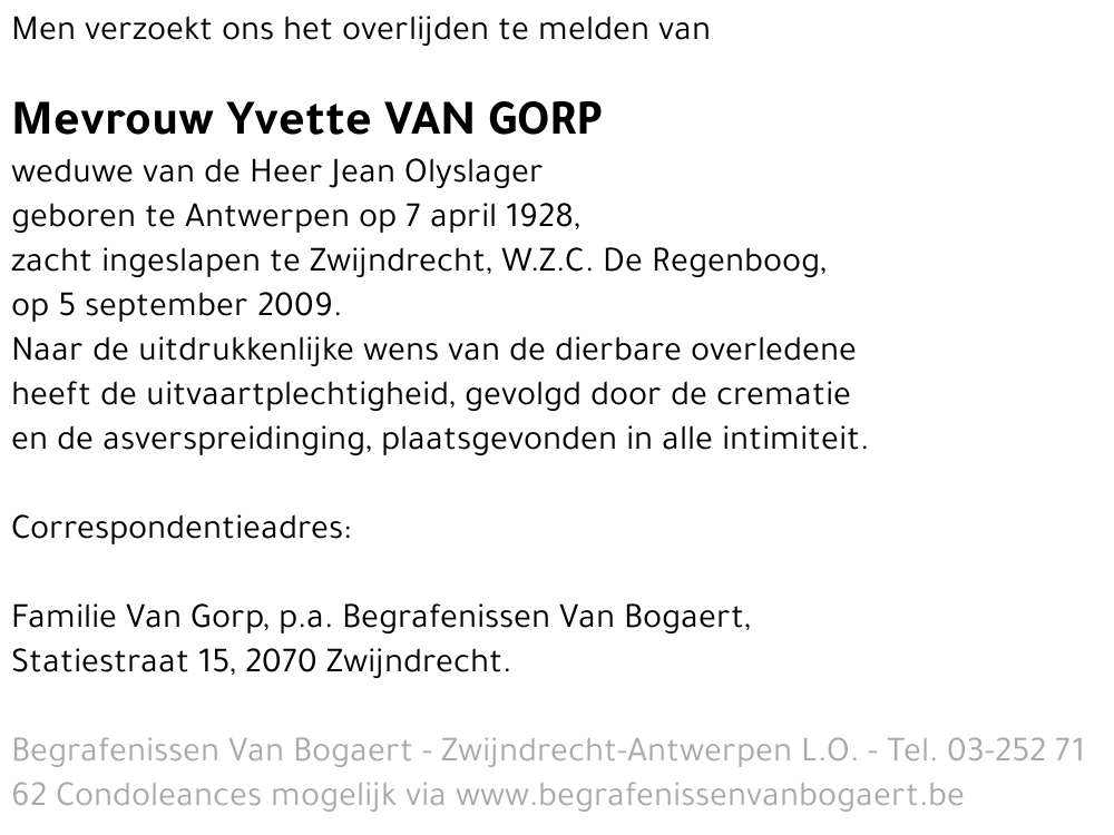 Yvette Van Gorp