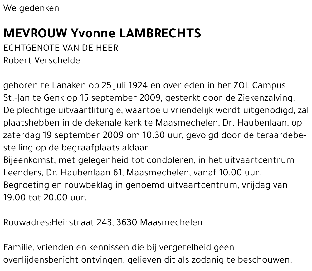 Yvonne Lambrechts