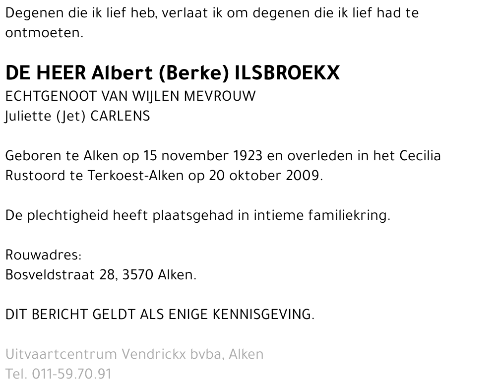 Albert (Berke) Ilsbroekx