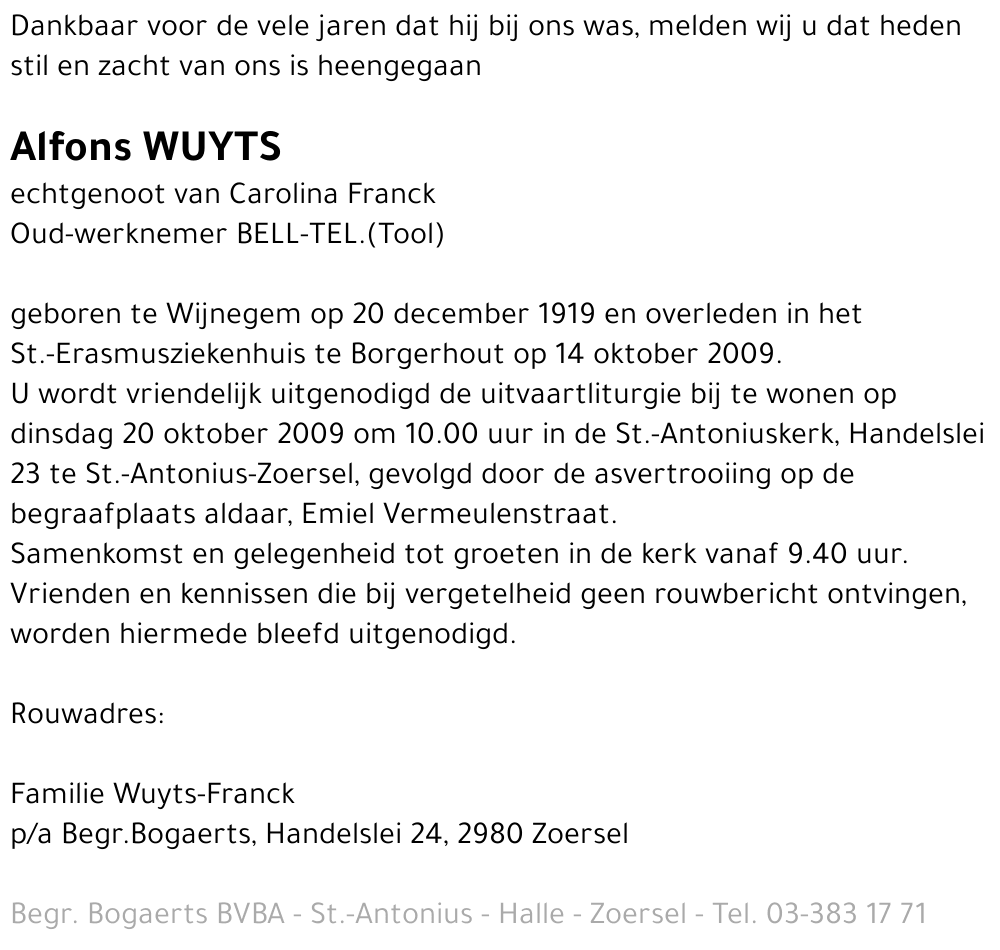 Alfons WUYTS