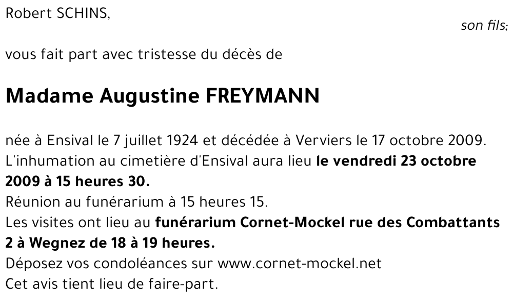 Augustine FREYMANN