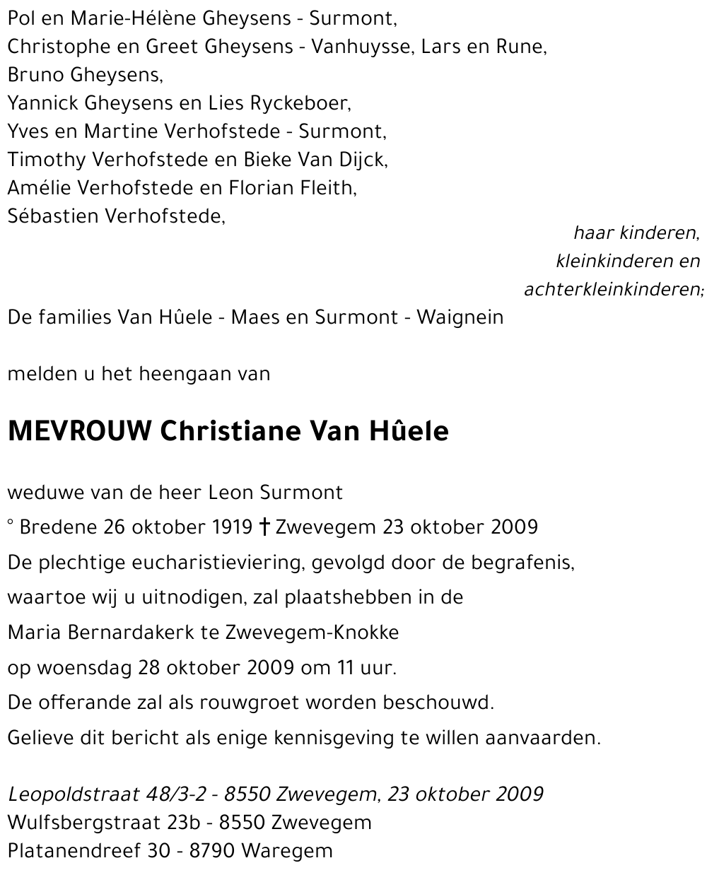 Christiane Van Hûele