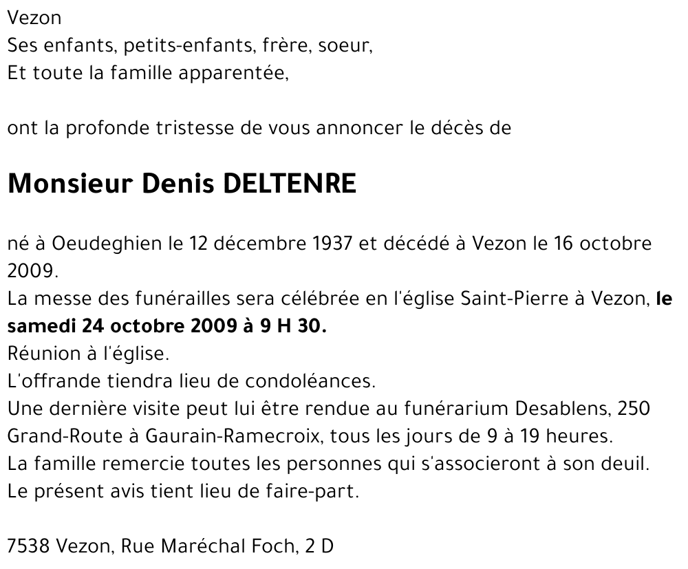 Denis DELTENRE