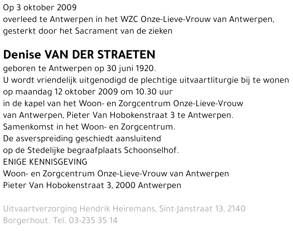 Denise Van der Straeten