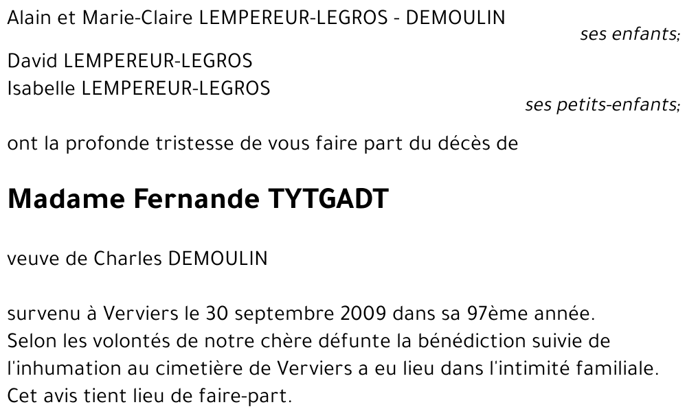 Fernande TYTGADT