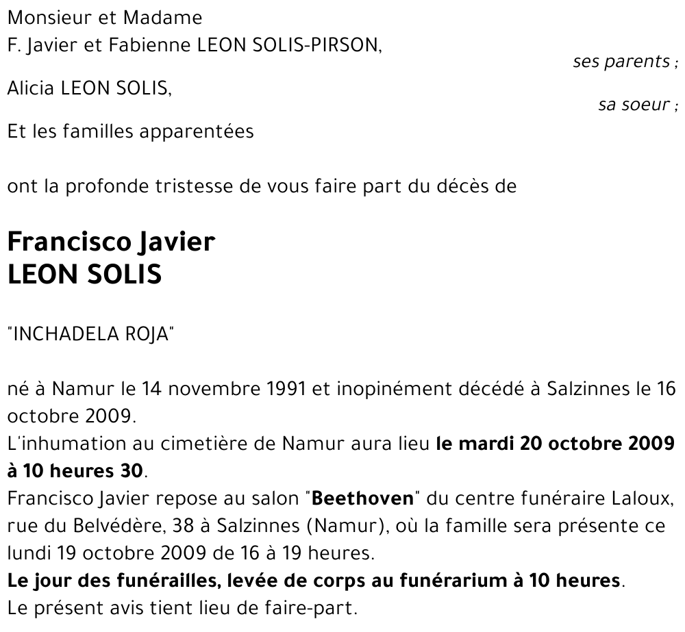 Francisco Javier LEON SOLIS