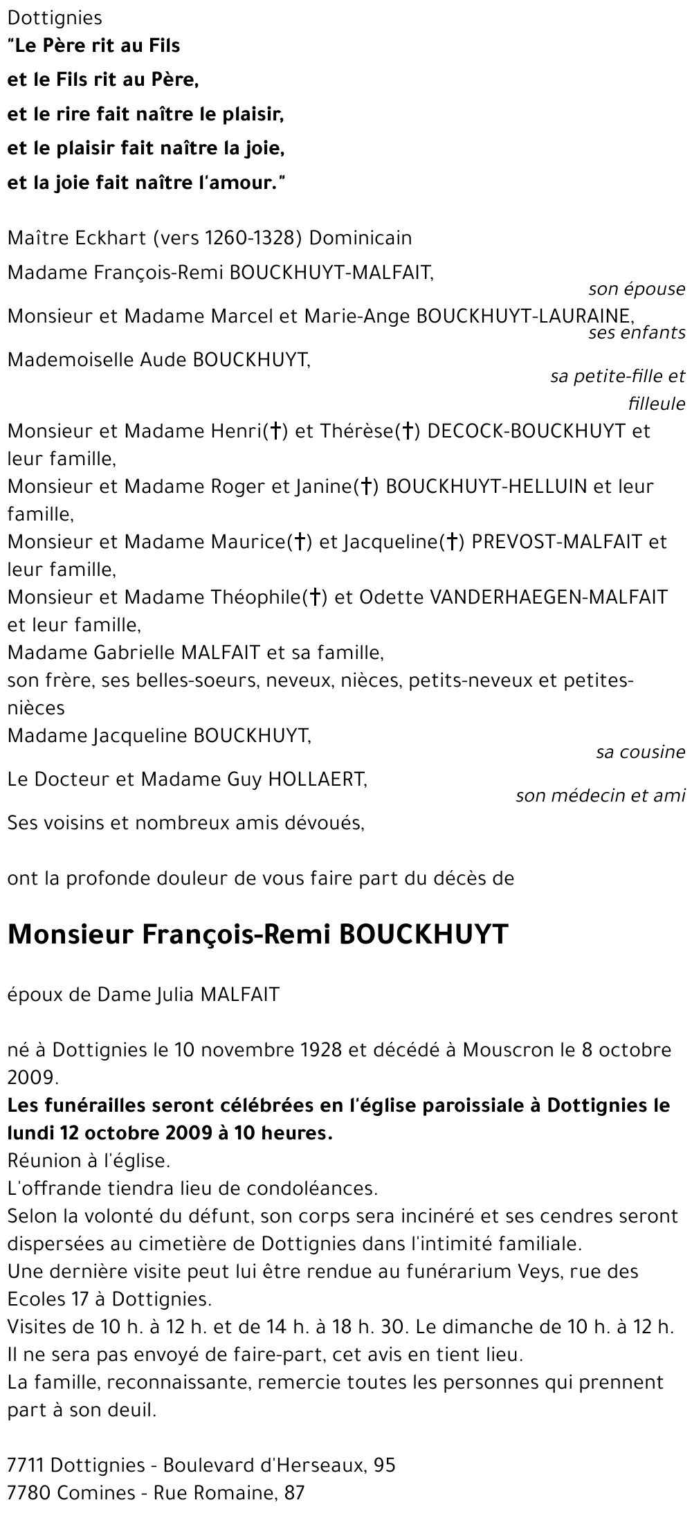 François-Remi BOUCKHUYT