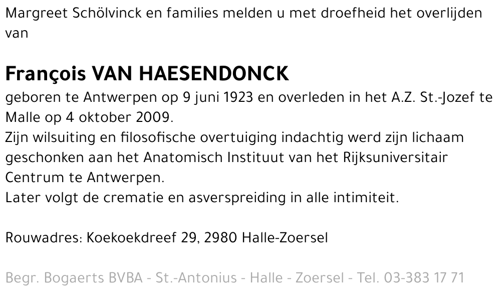 François van Haesendonck
