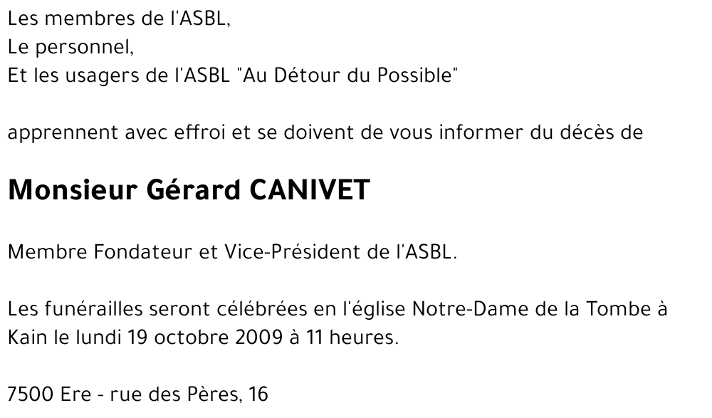 Gérard CANIVET