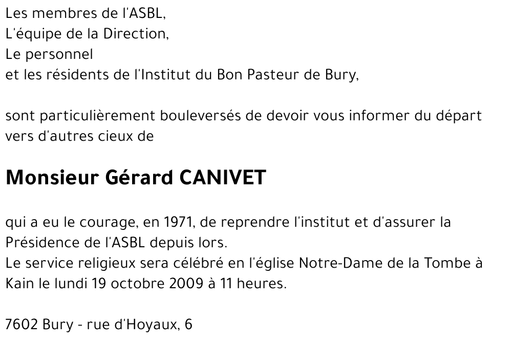 Gérard CANIVET