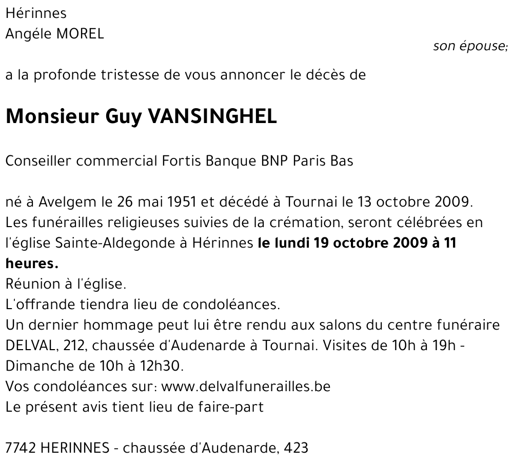 Guy VANSINGHEL
