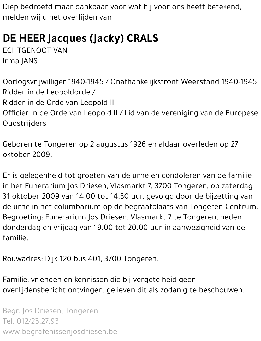 Jacques (Jacky) Crals