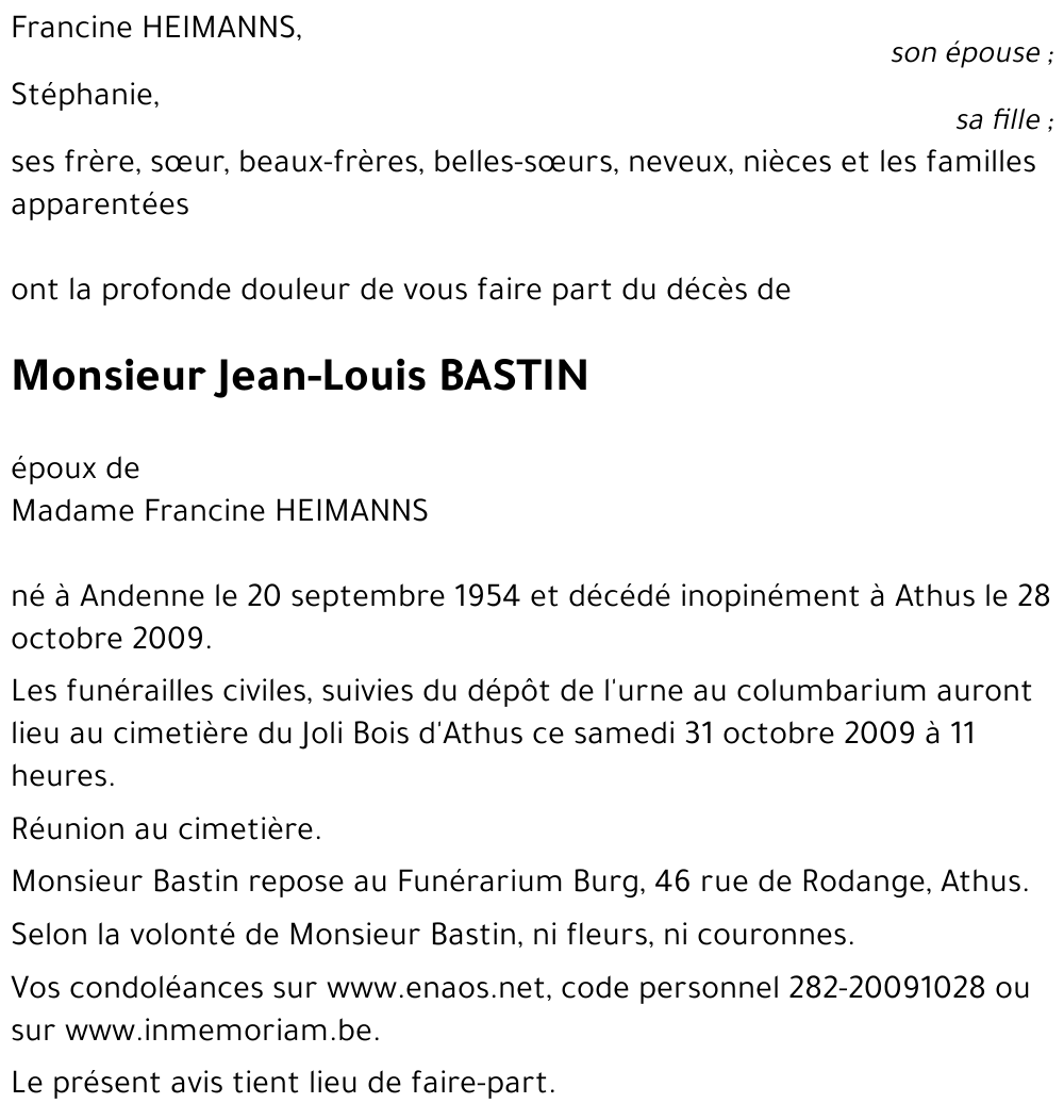 Jean-Louis BASTIN
