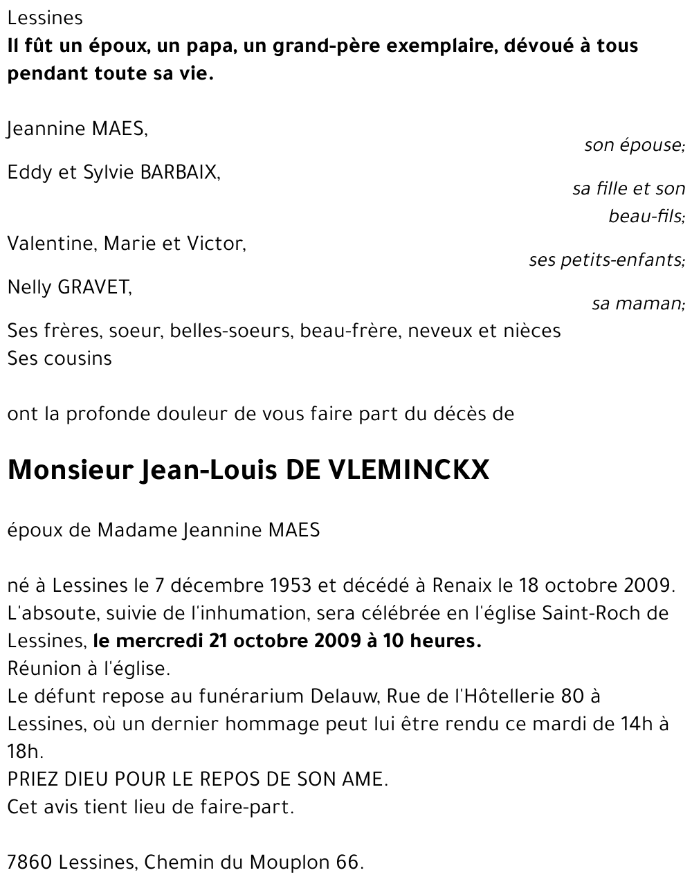 Jean-Louis DE VLEMINCKX
