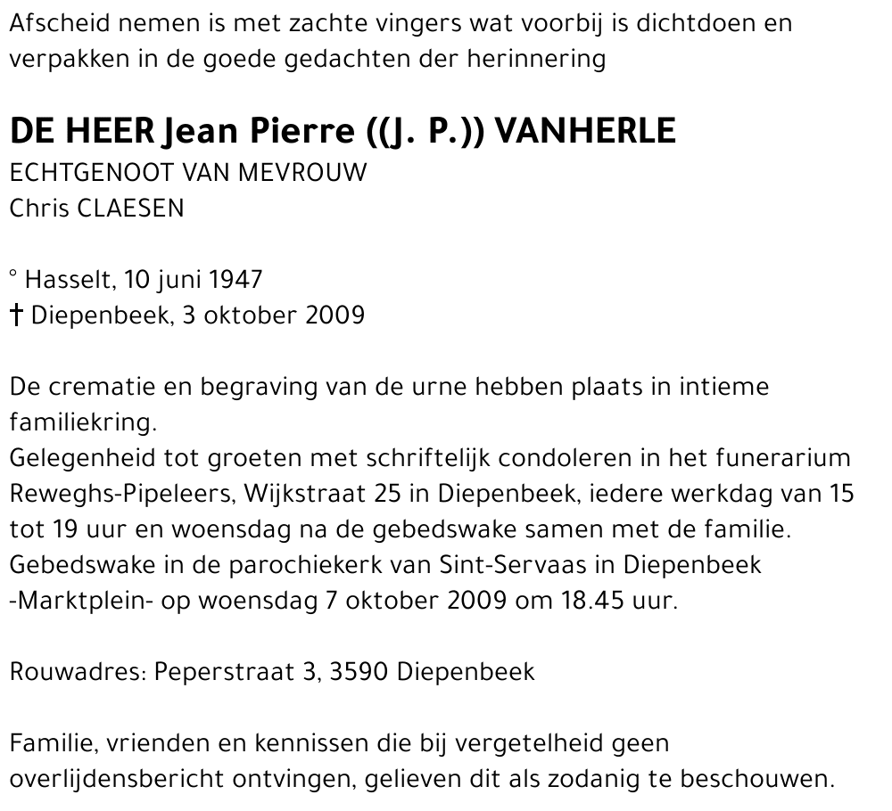 Jean Pierre Vanherle