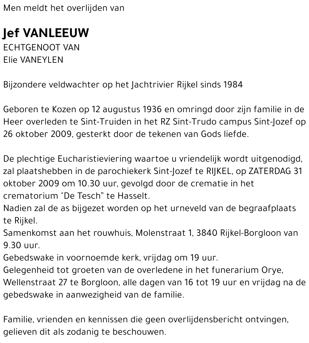 Jef VANLEEUW