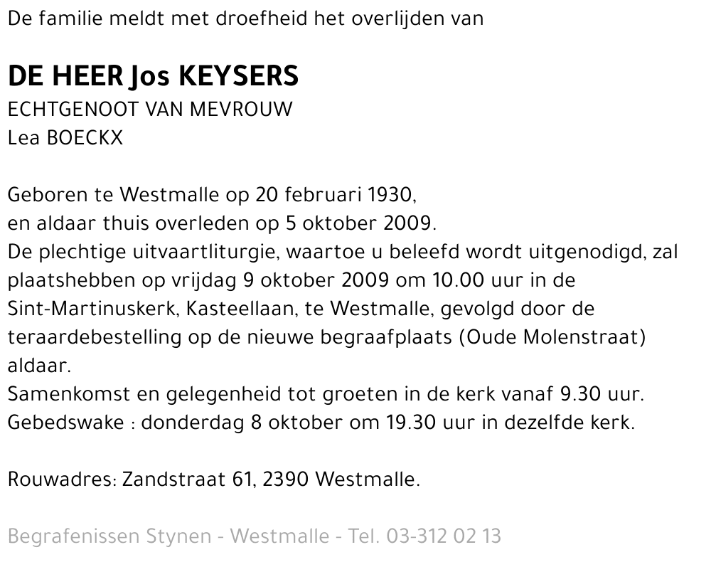 Jos Keysers