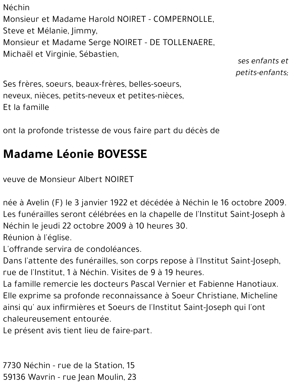 Léonie BOVESSE
