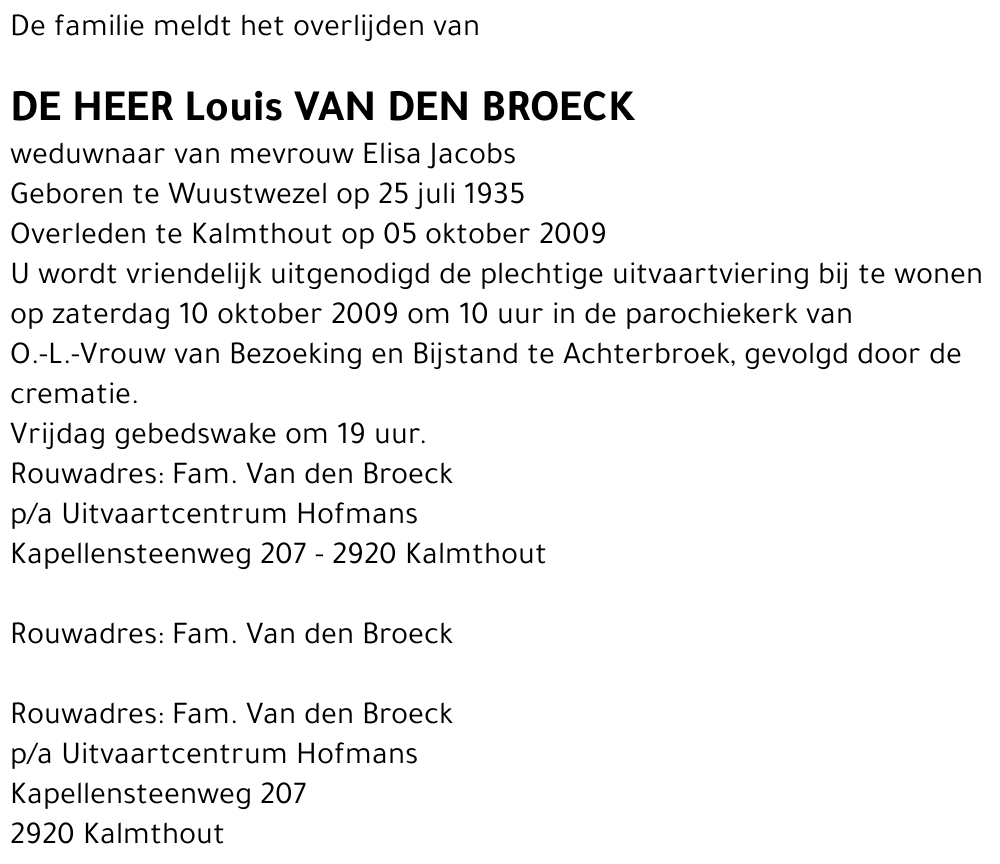 Louis Van den Broeck