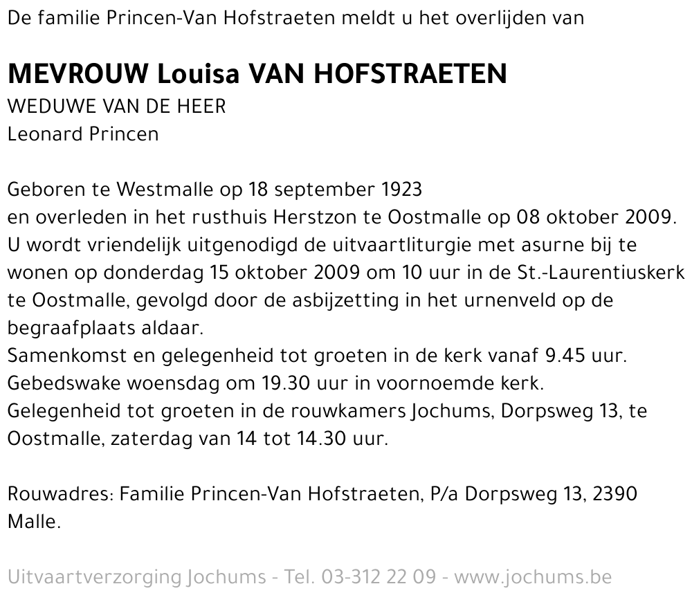 Louisa Van Hofstraeten