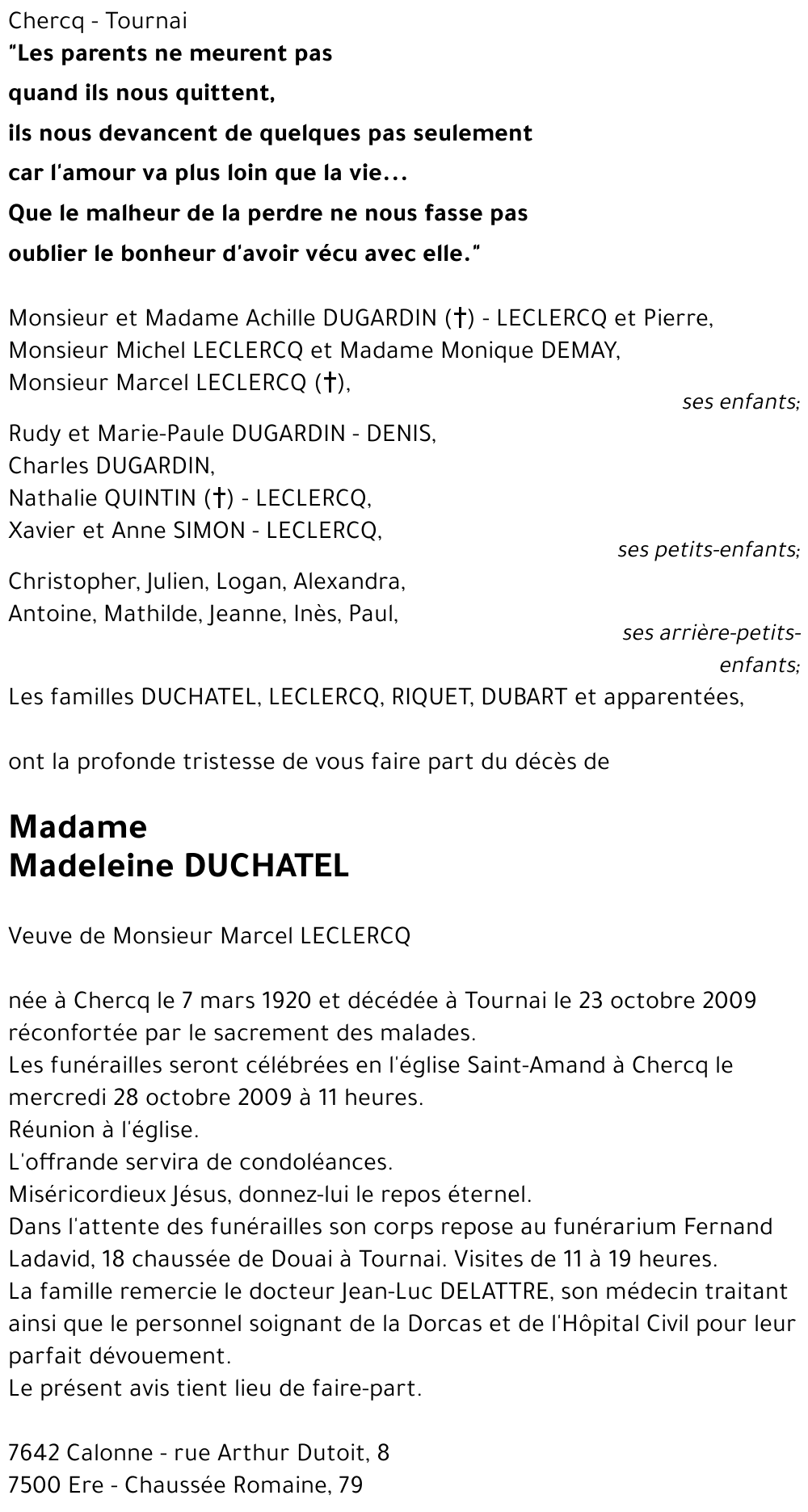 Madeleine DUCHATEL