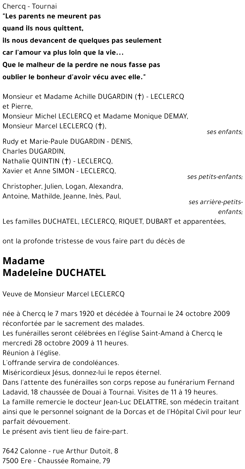 Madeleine DUCHATEL