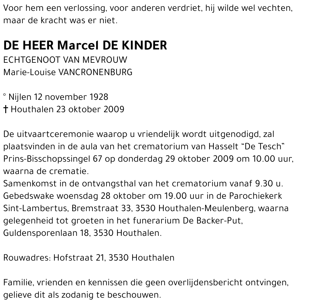 Marcel DE KINDER
