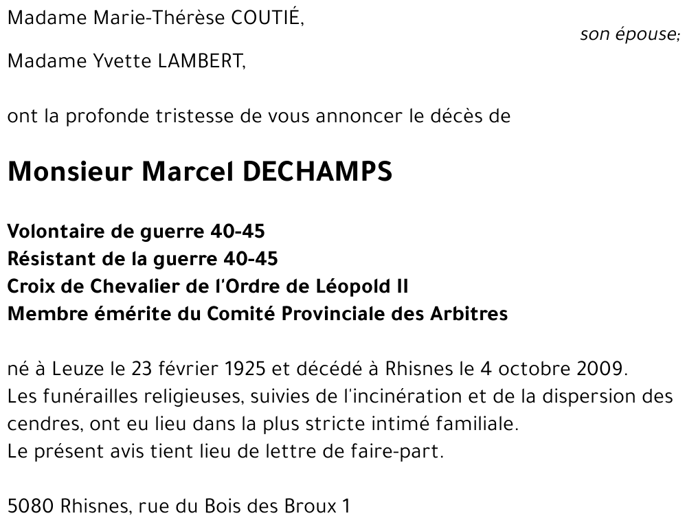 Marcel DECHAMPS