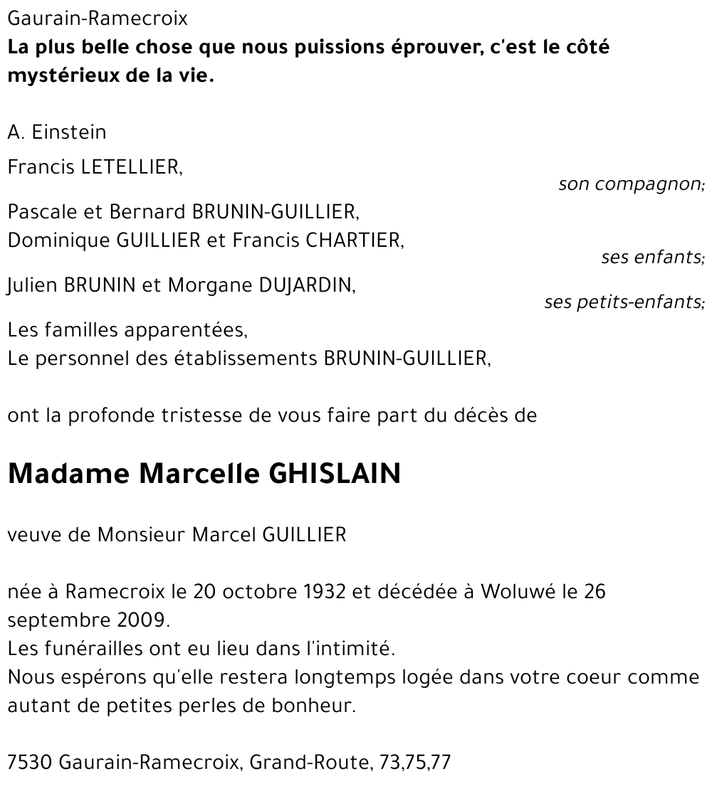 Marcelle GHISLAIN