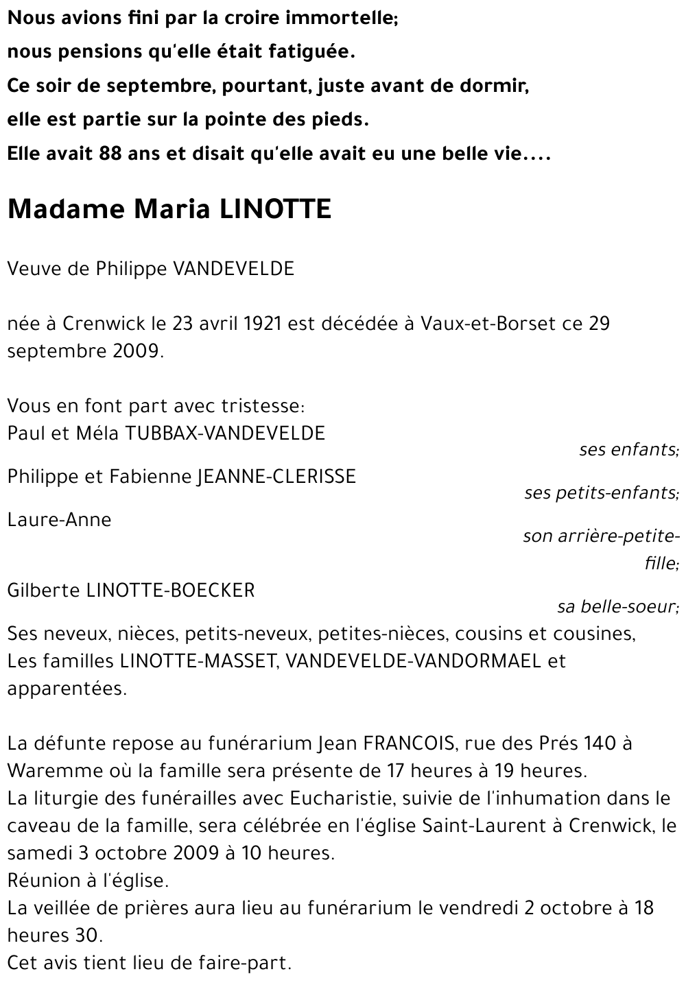 Maria LINOTTE