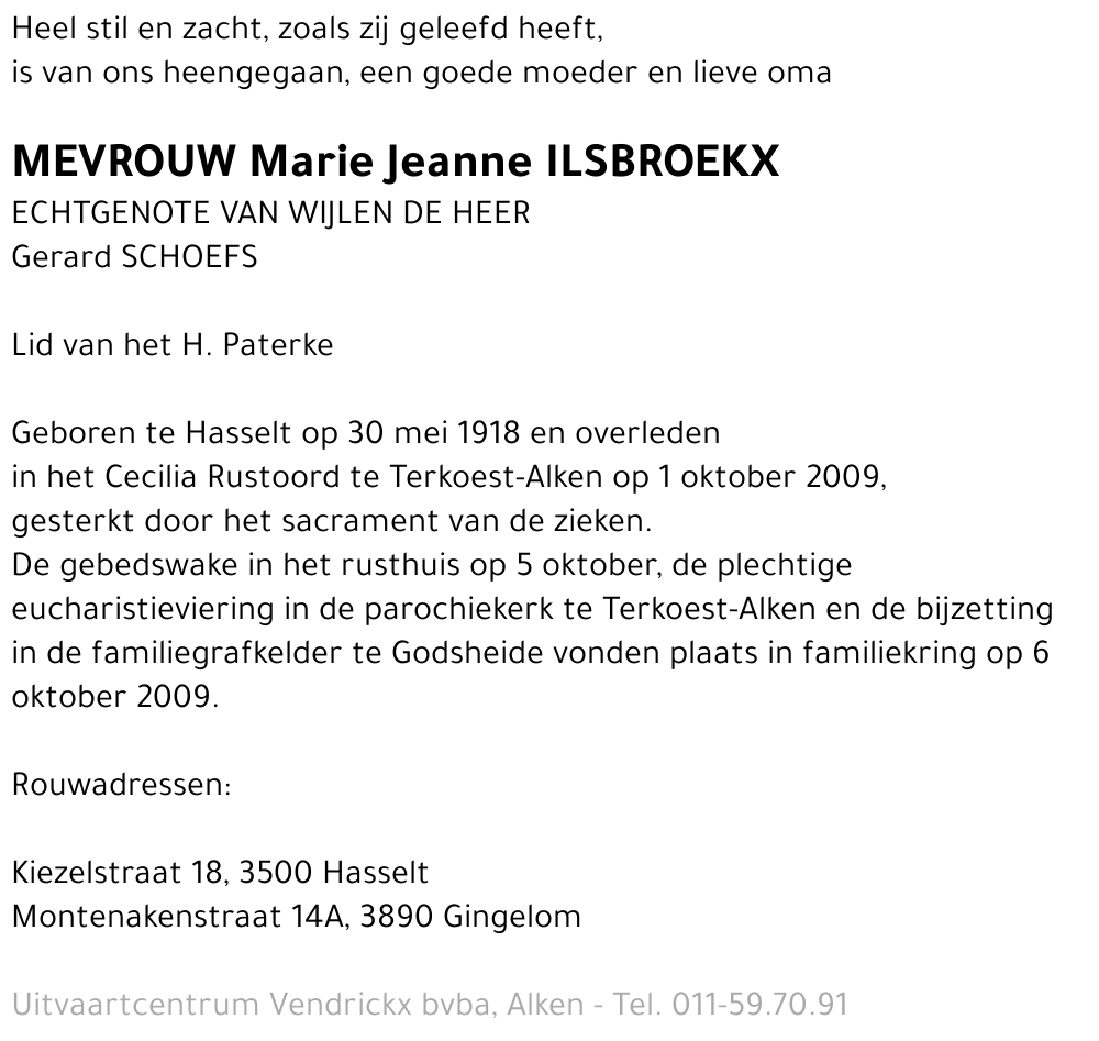 Marie Jeanne Ilsbroekx