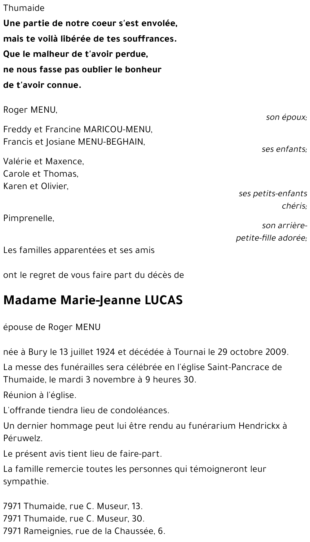 Marie-Jeanne LUCAS