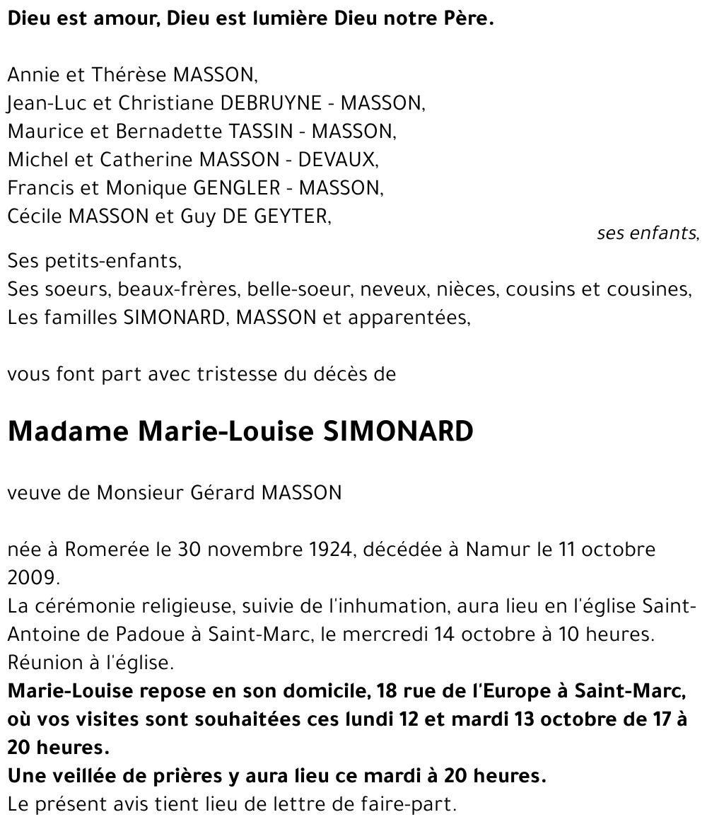 Marie-Louise SIMONARD