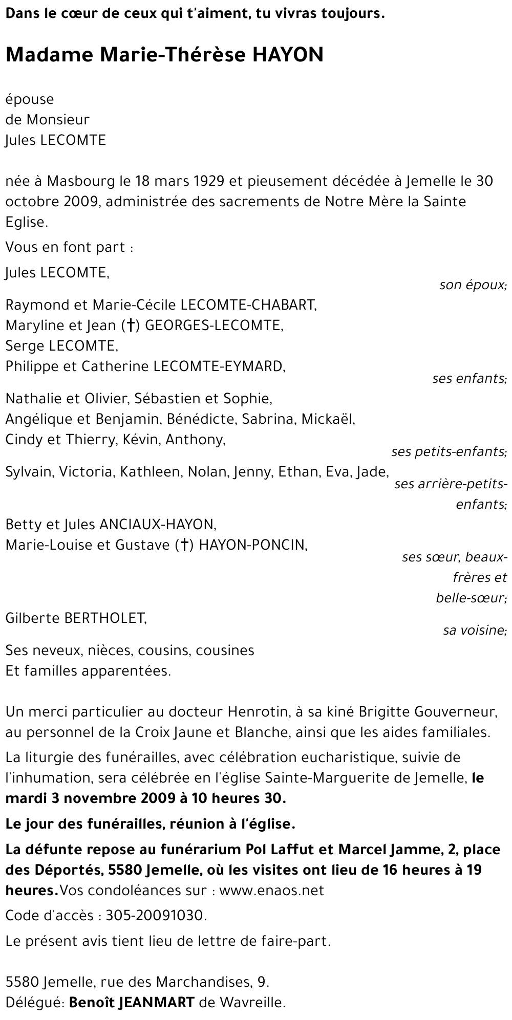 Marie-Thérèse HAYON