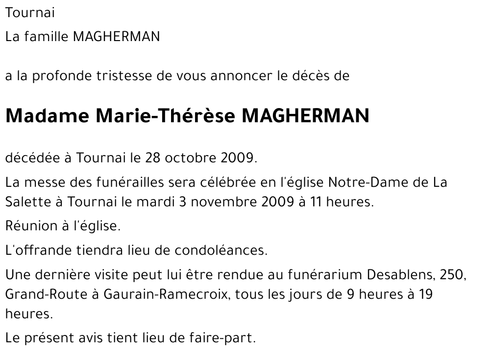 Marie-Thérèse MAGHERMAN