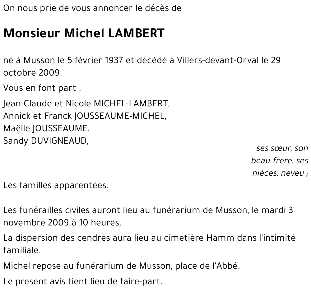 Michel LAMBERT