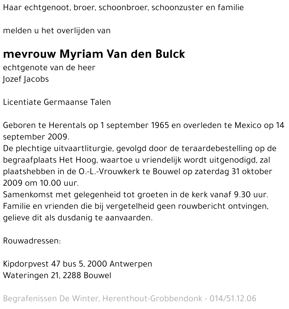 Myriam Van den Bulck