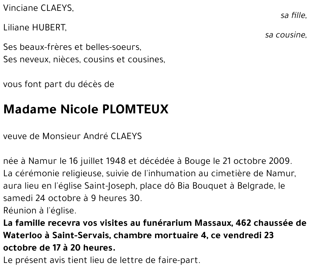 Nicole PLOMTEUX