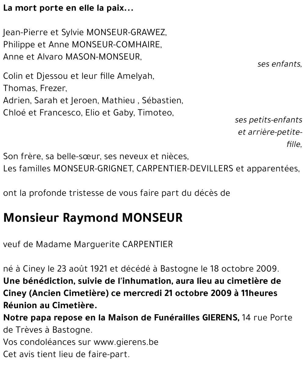 Raymond MONSEUR