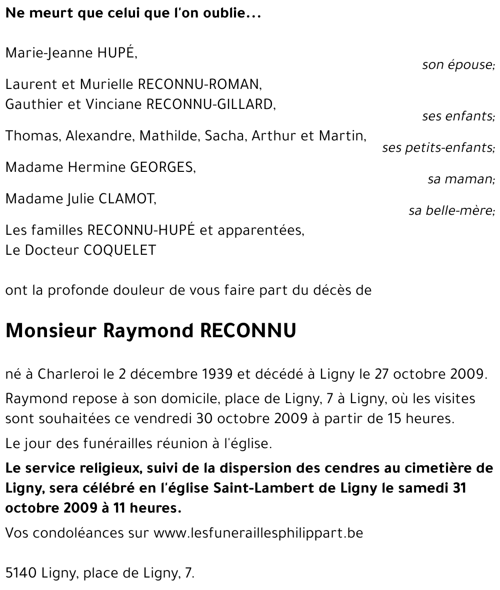 Raymond RECONNU
