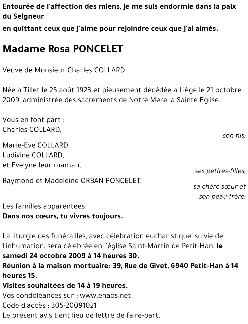 Rosa PONCELET