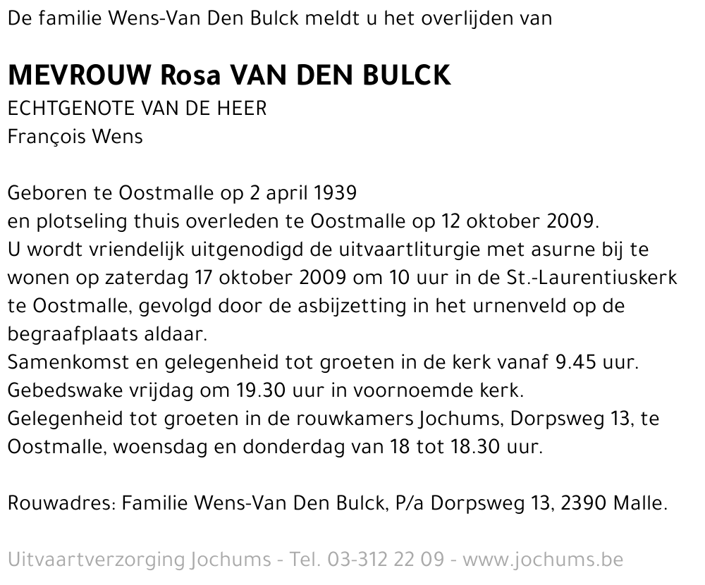 Rosa Van Den Bulck