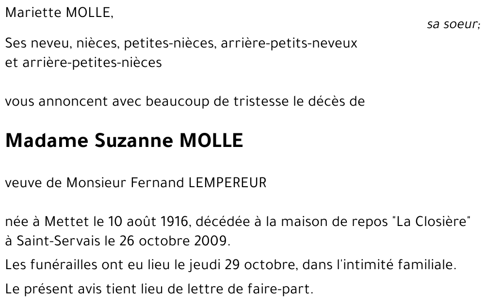 Suzanne MOLLE