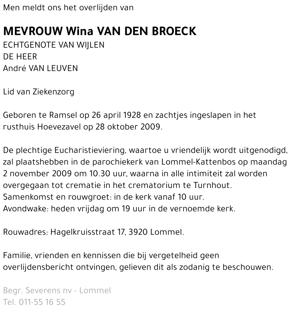 Wina Van den Broeck