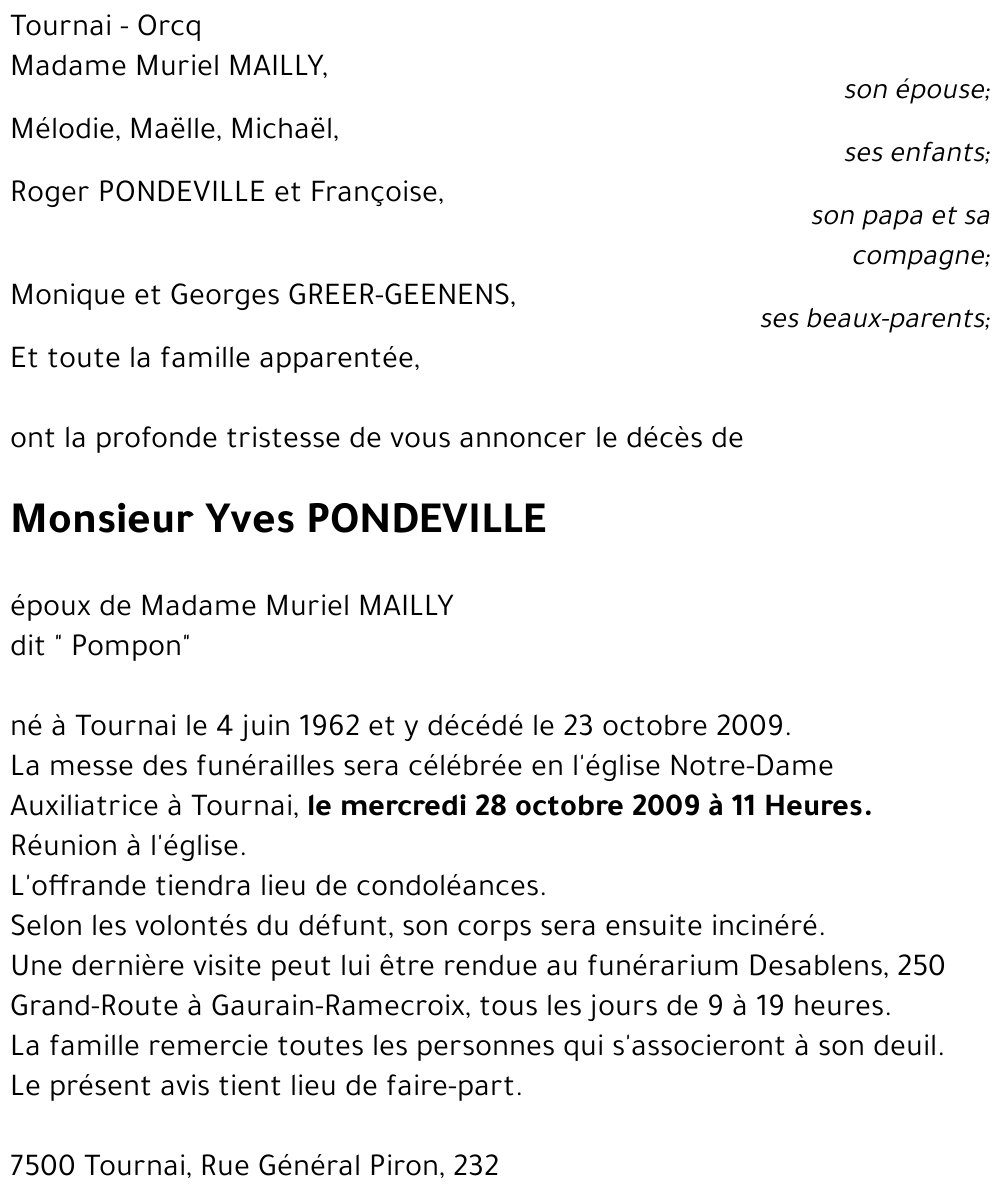 Yves PONDEVILLE