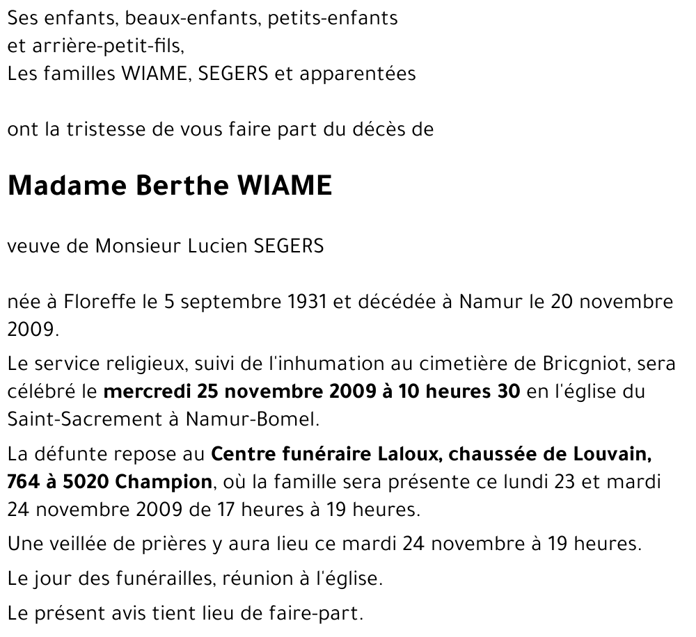 Berthe WIAME