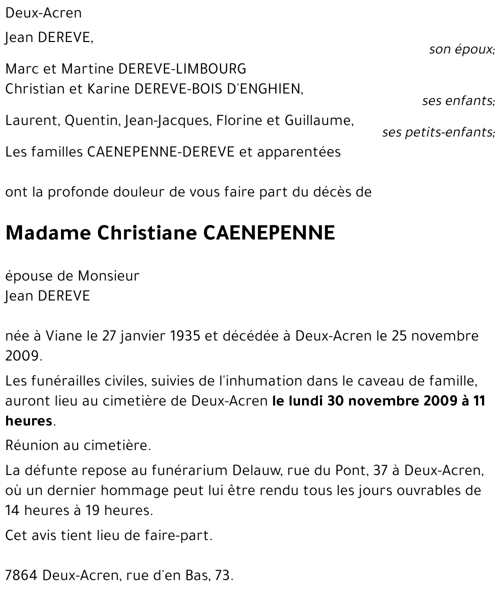 Christiane CAENEPENNE