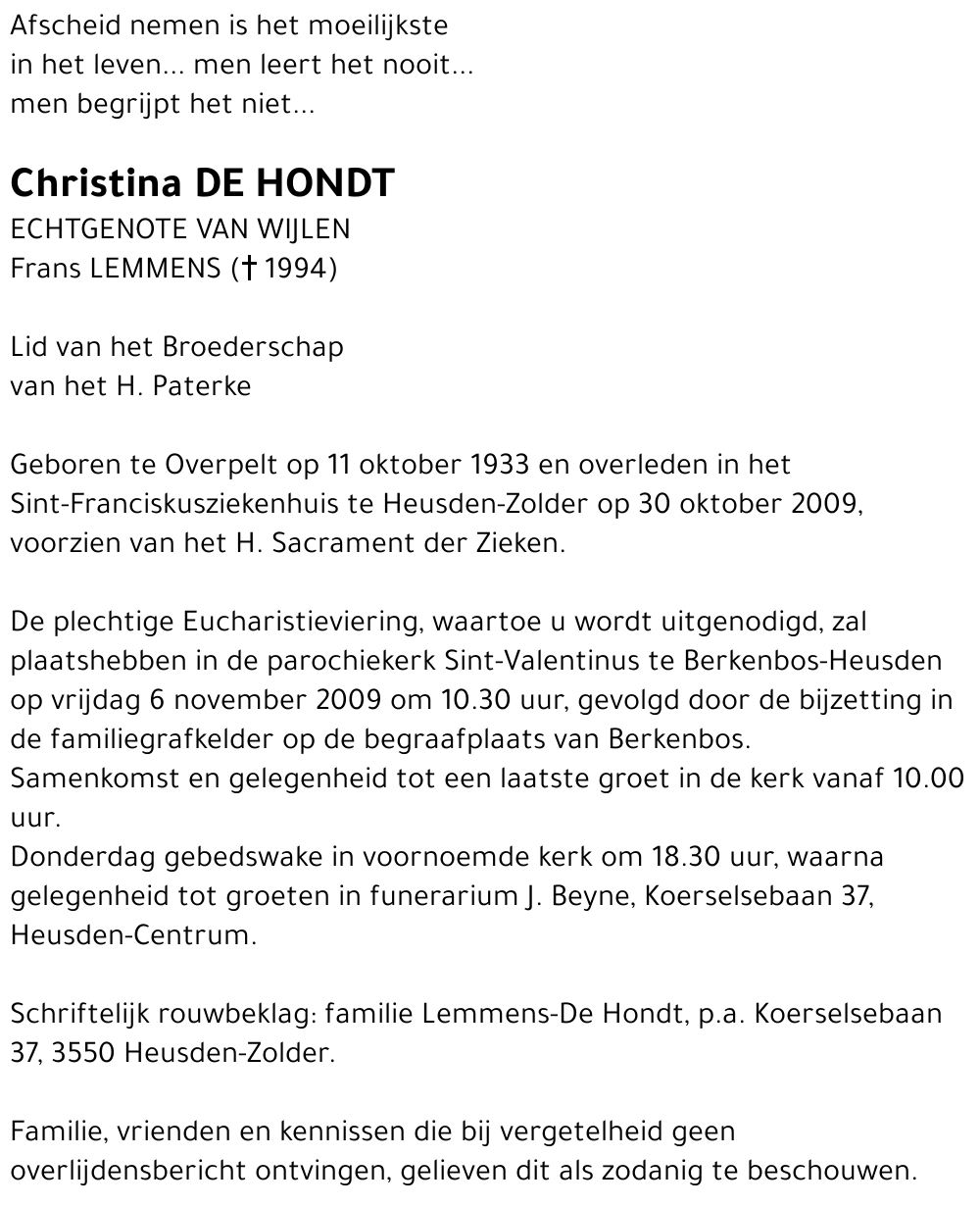 Christina De Hondt
