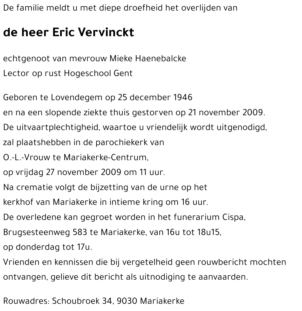 Eric Vervinckt