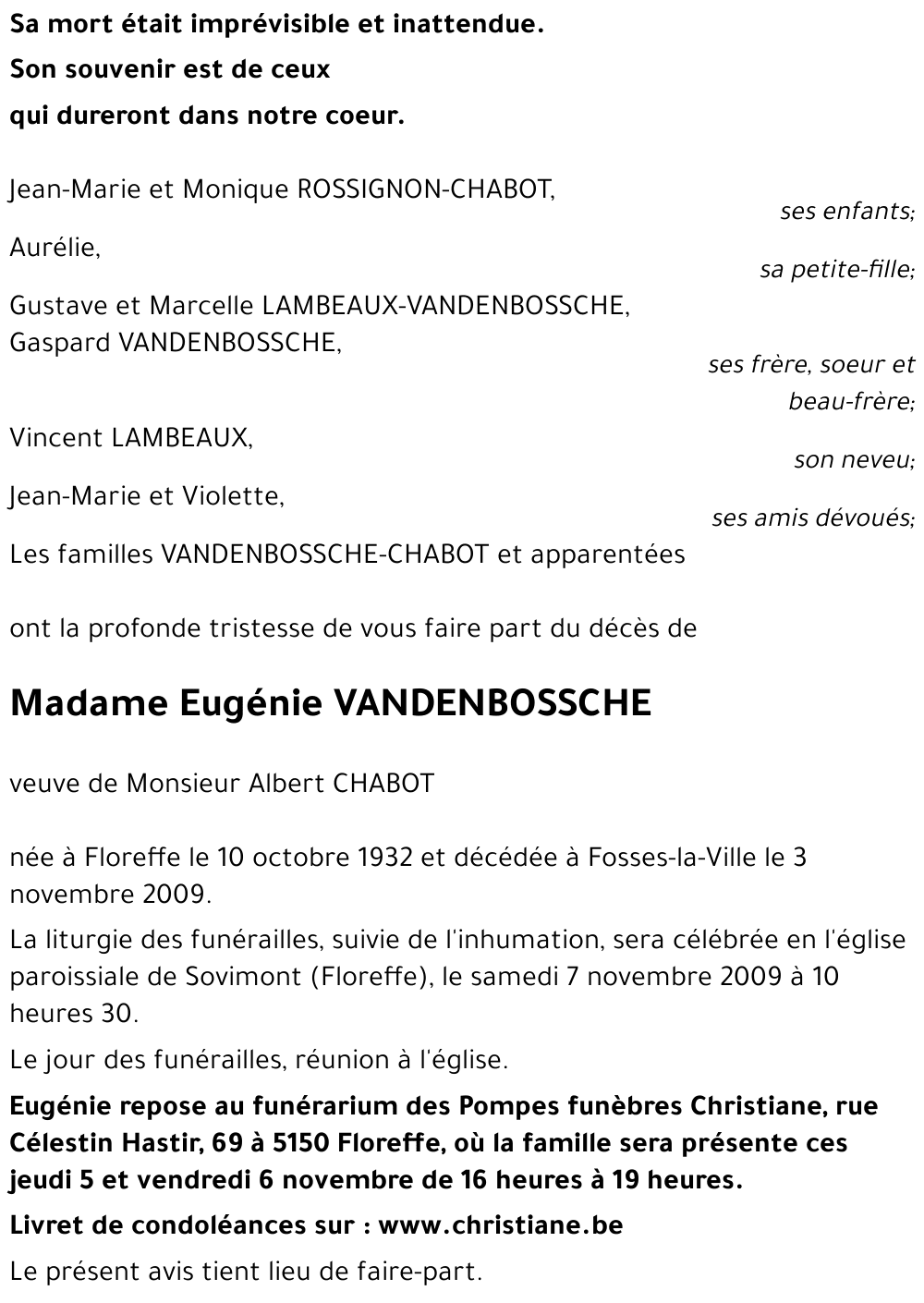 Eugénie VANDENBOSSCHE